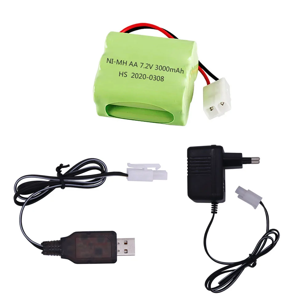 

7.2V 3000mah NiMH Battery and USB Charger For RC Toy Electric toy security facilities electric toy AA battery 7.2v battery pack