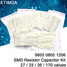 0805 0603 1206 SMD резистор набор 27 33 36 170 значений SMD конденсатор комплект образец посылка