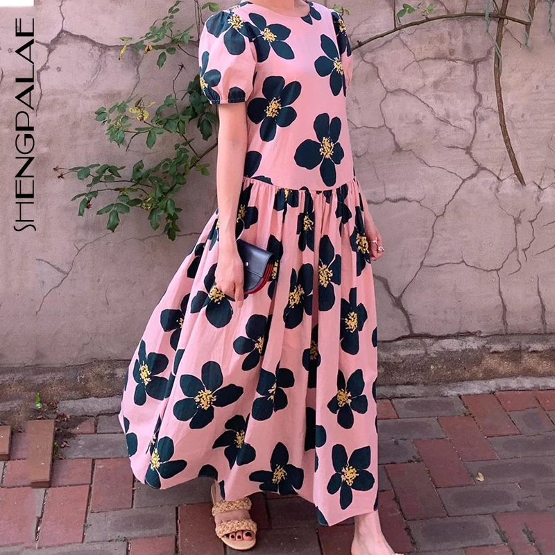 Женское винтажное платье с высокой талией SHENGPALAE свободное тонкое элегантное