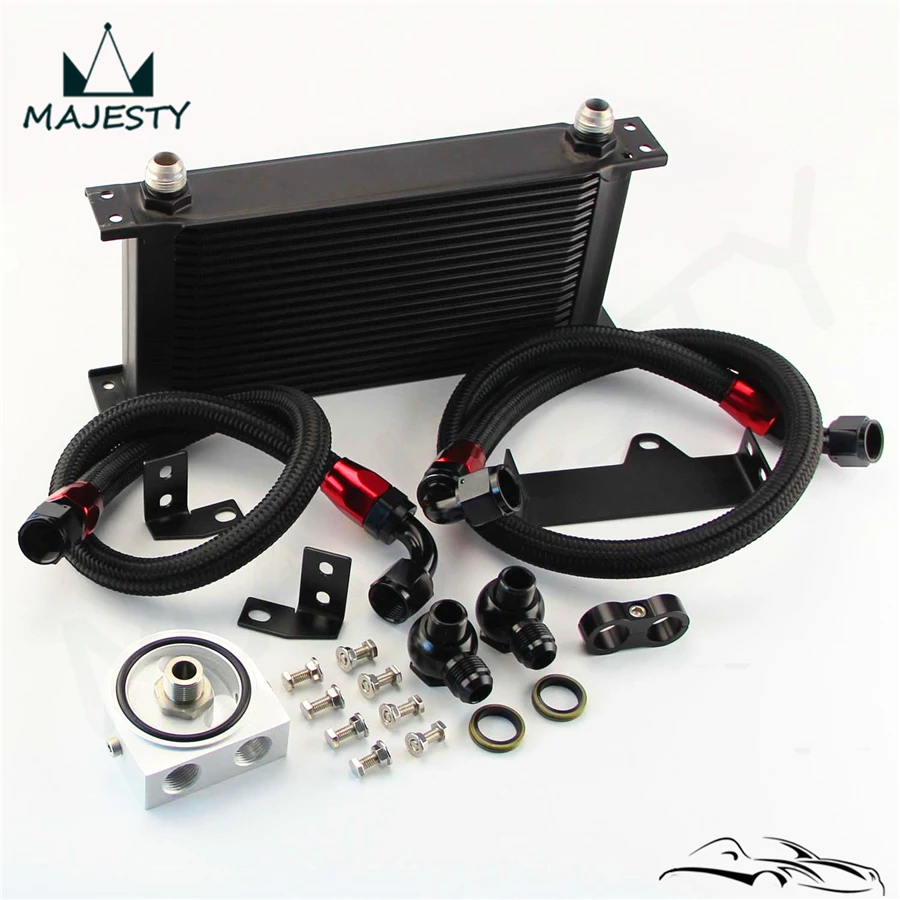 19 рядов масляный радиатор двигателя комплект с адаптером фильтра для WRX 06 07 EJ20 EJ25