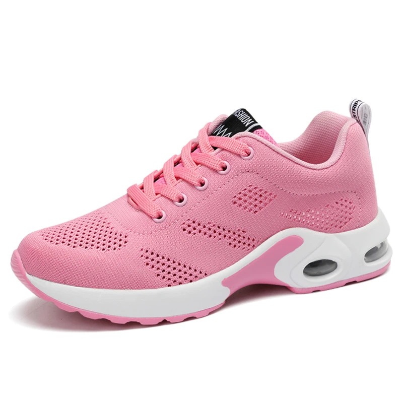 Кроссовки женские на шнуровке дышащие с воздушной подушкой для спортзала