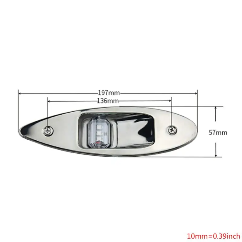 

One Pair Marine Boat Yacht Light 12V Stainless Steel, Waterproof, LED Bow Navigation Lights Pontoons Sailing Signal Lights,Teard