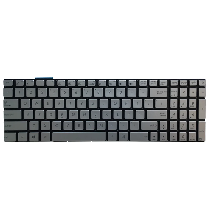 Серебряная клавиатура для ноутбука ASUS GL752 GL752V GL752VL GL752VW GL752VWM ZX70 ZX70VW G58 G58JM G58JW