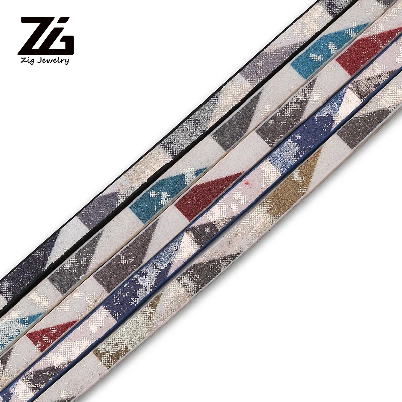 ZG 5 мм Геометрическая плоская веревка и из искусственной кожи Diy ювелирные