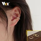 Женские Накладные серьги-каффы без пирсинга Vnox Chic, минималистичные ушные манжеты, накладные Хрящевые серьги-клипсы, ювелирные изделия