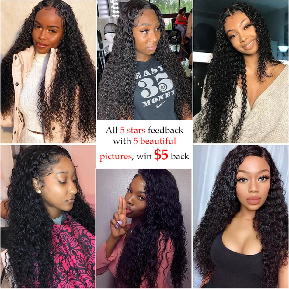 

8-30inch 4x4 Lace Closure Kinky Curly Brazilian Remy Virgin Jerry Curl Wigs Cheap 100% Human Hair Wigs Perruque Cheveux Humain