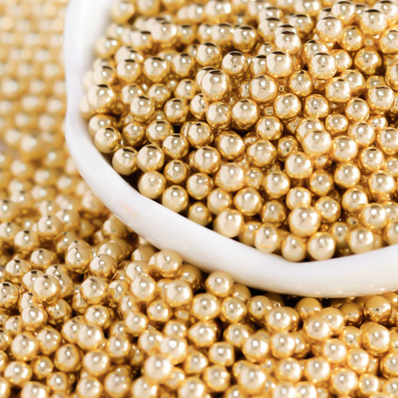 Золотой шарик 100 г 4/7 мм Свадебный съедобный брызговик для торта жемчужные
