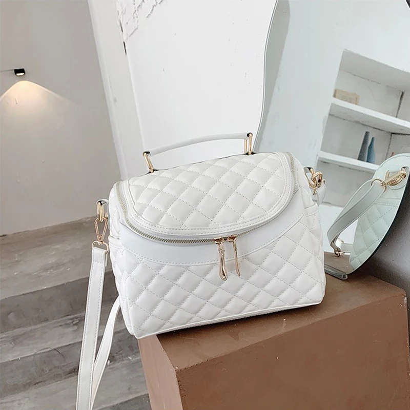 Клетчатые женские сумочки из искусственной кожи модные дизайнерские сумки на