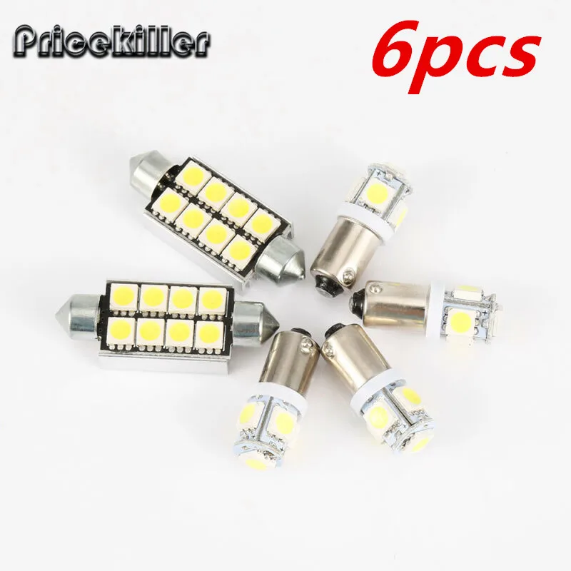 

6Pcs 5050 8Smd BA9S LED Light For Audi S3 8L A3 8P 8PA A4 B6 B7 A6 C6 4F C5 Q7 A8 D2 Double Tip Decoding 12V