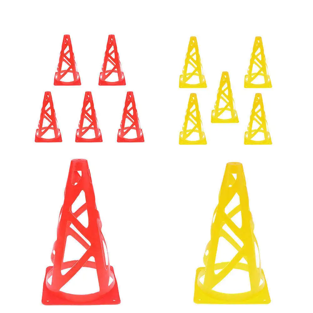 

5pcs 9" PE Sport Training Traffic Cone for Soccer Football Basketball Red Yellow