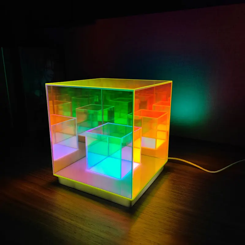Светодиодный ночник Magic Cube 3D акриловая Настольная лампа с USB красочный