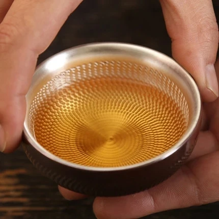 

Creative Ceramic Teacup Sterling Silver 999 Kung Fu Tea Bowl Handmade Silvering Teacup Single Cup Black Tea Oolong Teaware
