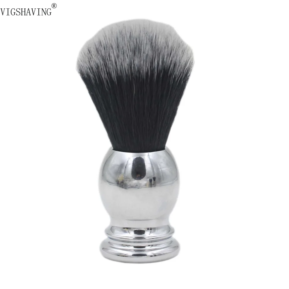 Хромированная металлическая ручка Черная синтетическая щетка для бритья