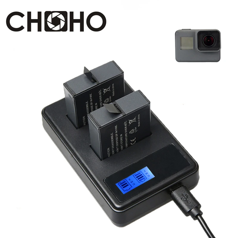 Батарея двойное зарядное устройство AHDBT-501 USB кабель AHDBT501 AHDBT 501 ЖК-дисплей для Go Pro HERO 6 7 5 черный Новые аксессуары