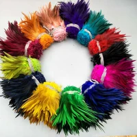 wholesale 50pcslot beautiful cock rooster feathers 10 15cm4 6inch party craft christmas diy wedding diy plumes