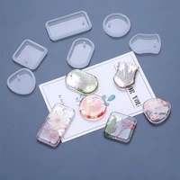 diy keychain pendant crystal silicone mold round rectangle pendants jewelry making casting epoxy resin mold mould