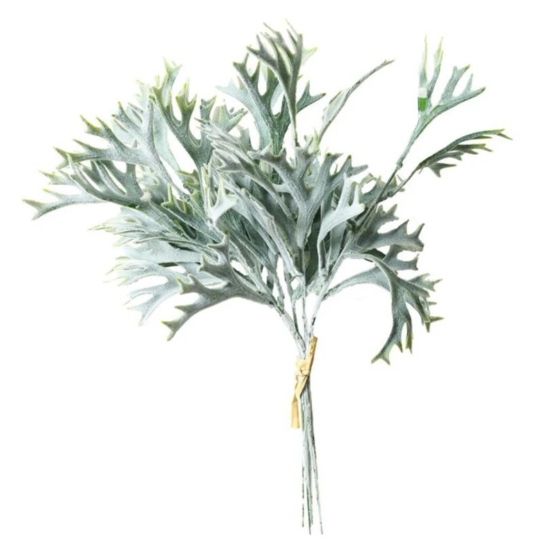 

30Pcs/ 5 Bundle Flocked Antlers Grass Artificial Flowers for Home Hotel Wedding DIY Decoration Fake Plants