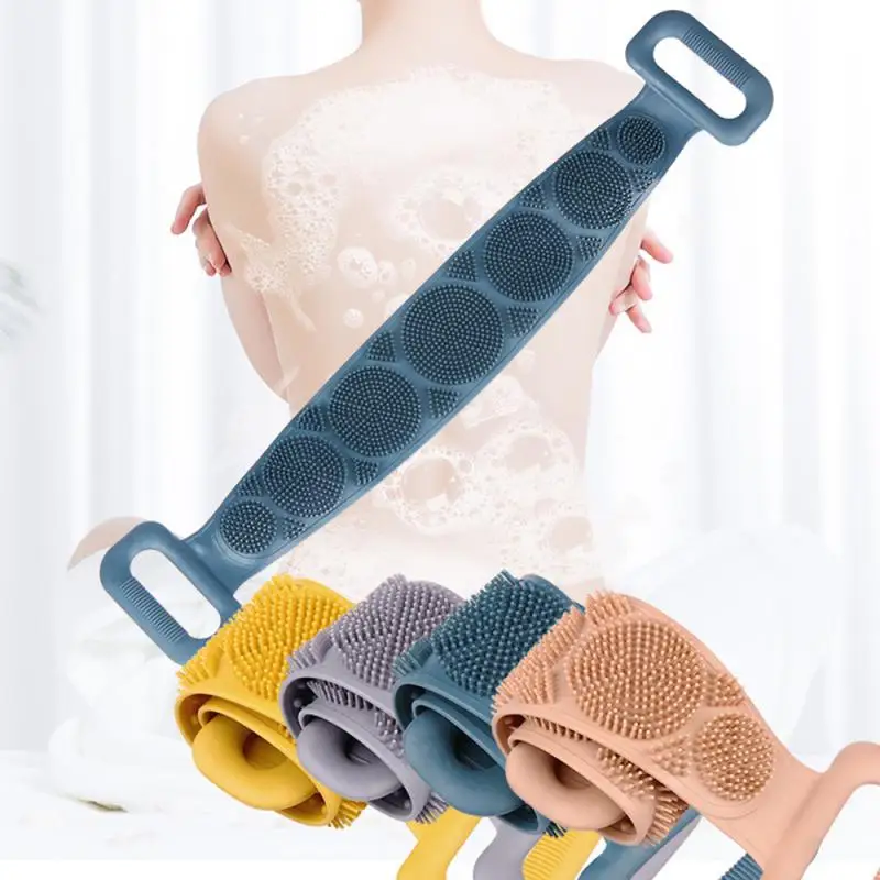 

1pcs Silicone Back Scrubber Soft Loofah Bath Brush Towel Back Mud Peeling Body Massage Brush Skin Clean Shower Brushes