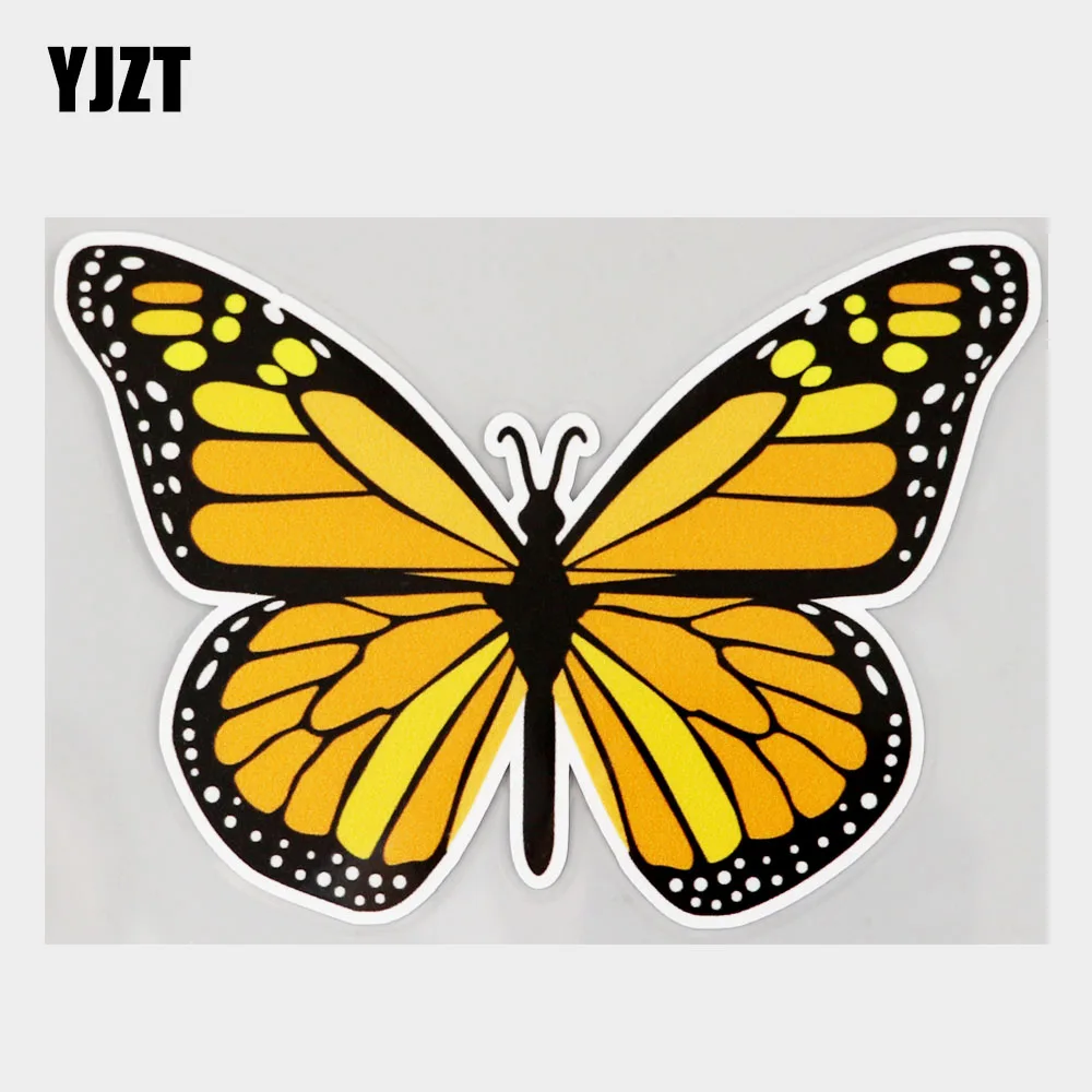 

Наклейка на автомобиль YJZT, ПВХ, 14,5 см × 9,7 см, красивая Апельсиновая бабочка, летающая, 11C-0786
