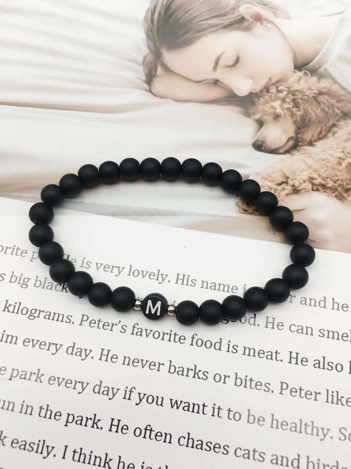 Модные Парные браслеты 6 мм матовый черный камень браслет с бусинами для мужчин и