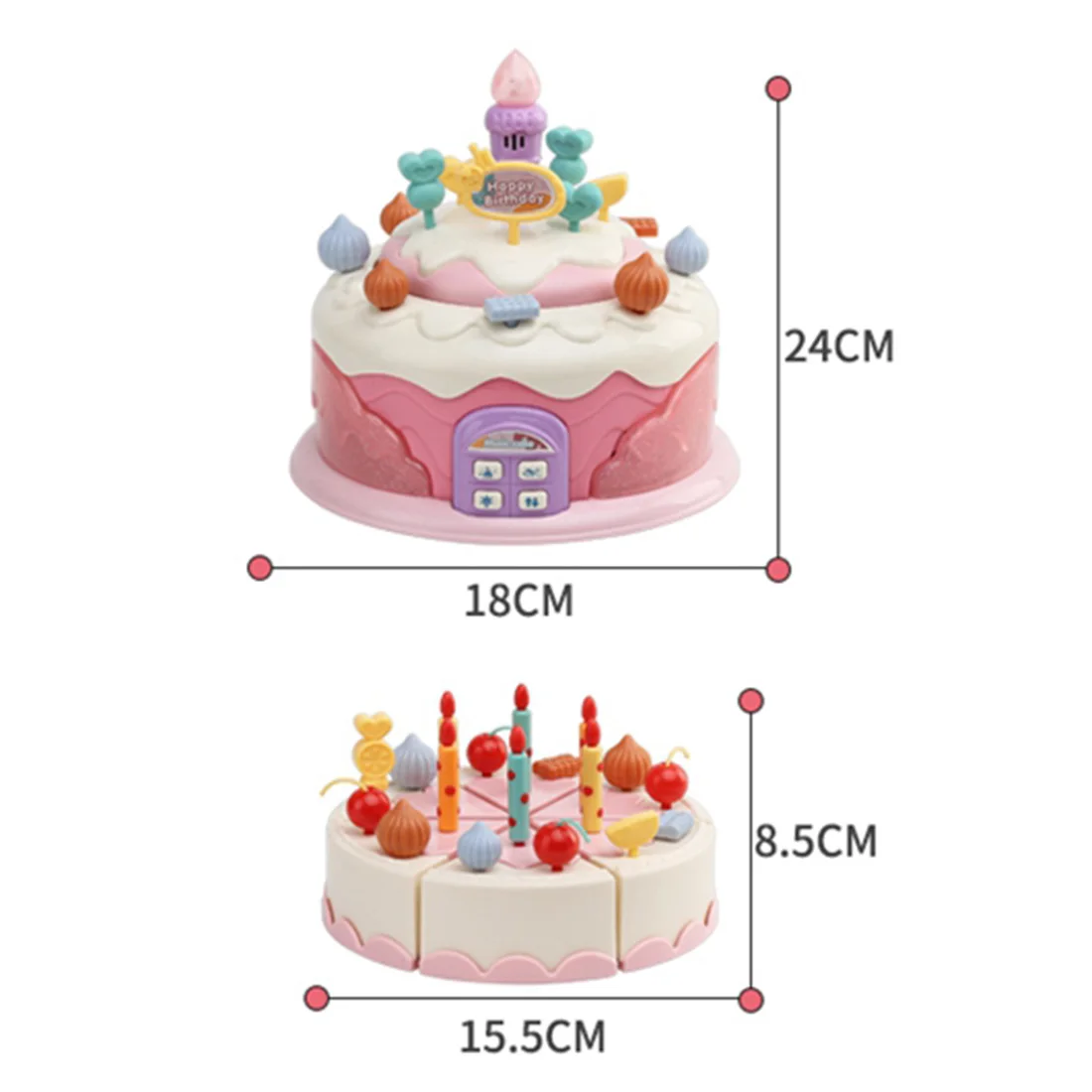 

12Pcs Children Pretend Food Playset Simulation Birthday Cake Toy Pretend Play Toys Set For Kids Girls Birthday Gift