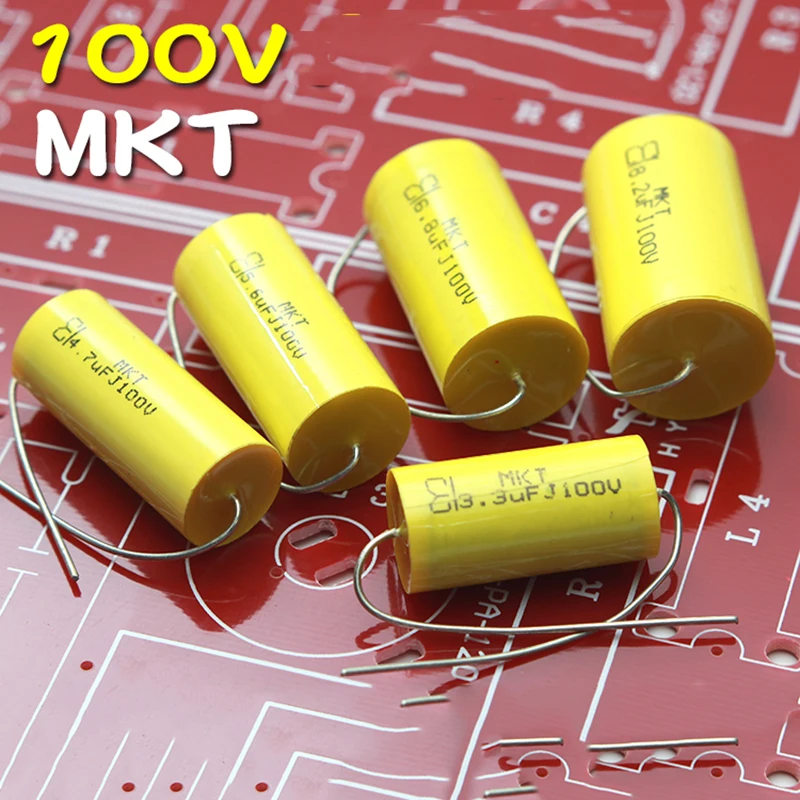 1 5 шт. аудиофиловый осевой конденсатор MKT 100 мкФ Ф 8 2 HI FI DIY высокочастотный для