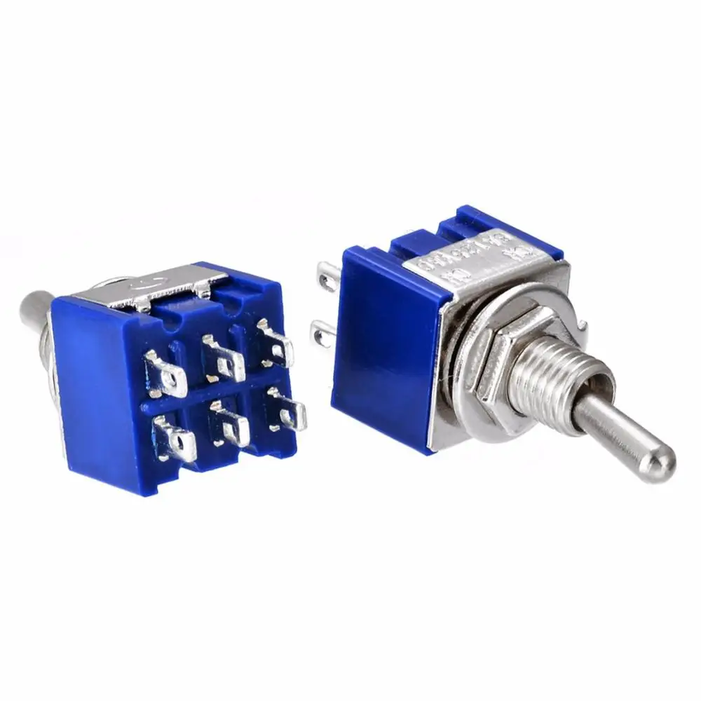 10 Pcs AC 125V 6A Amps ON/ON 2 Position DPDT Toggle Switch New MTS-202 BLUE S | Обустройство дома