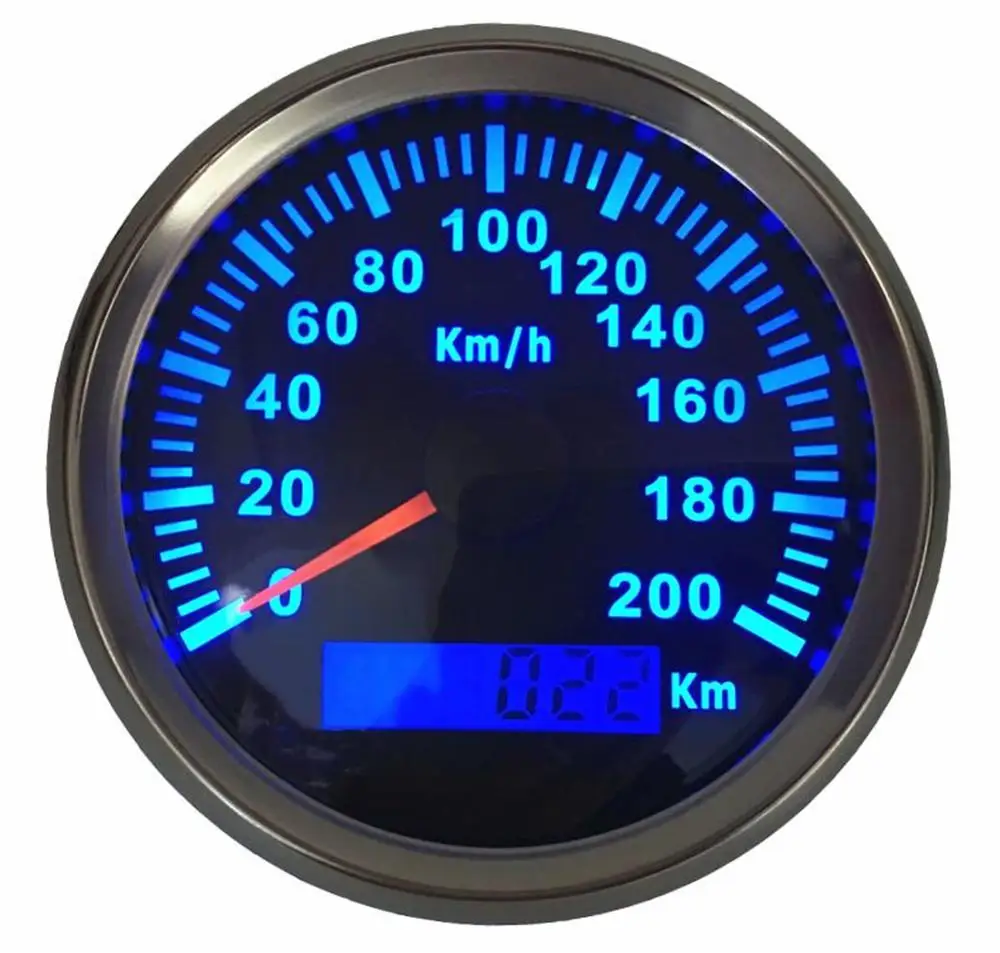 1 штука синего Подсветка спидометры GPS 0 200 км/ч Водонепроницаемый скорость Mileometers