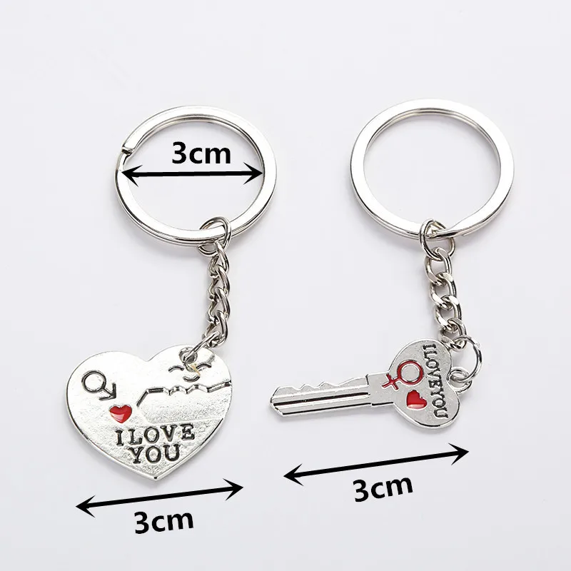 

2pcs Valentines Day Gift I LOVE YOU Keychain Wedding Gifts for Guests Bridesmaid Gift Key Chain Party Favors Present Supplies