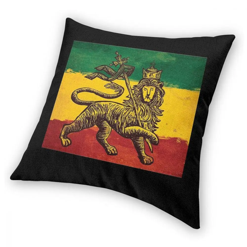 Rasta Flag Throw Pillow Cover Polyester Reggae Lion Rastafarian Jamaica Funny Pillowcover Home Decor | Дом и сад