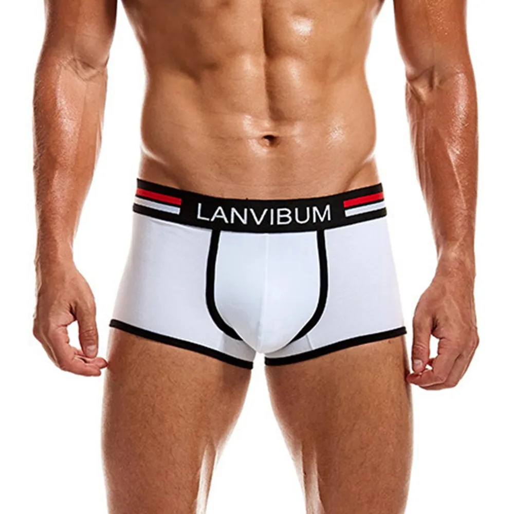 

Men Breathable Tight Panties Large Size Cotton Elastic Underpants Boxer Briefs