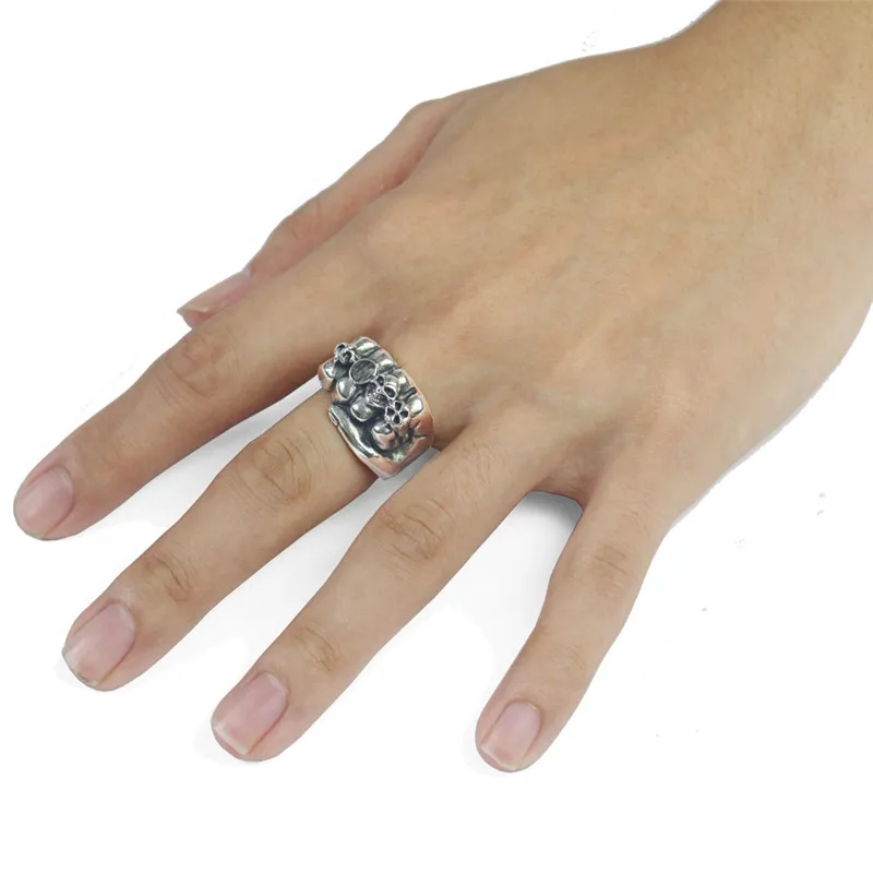 Кольцо в форме кулака с черепом из нержавеющей стали регулируемое готическое