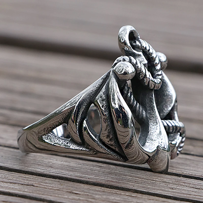 Классическое анкерное кольцо для мужчин 316L из нержавеющей стали панковские