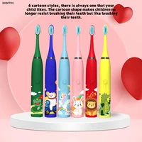 new hot cartoon children electric toothbrush smart timer replacement brush head cleaning nursing oral bacteria kids tooth brush