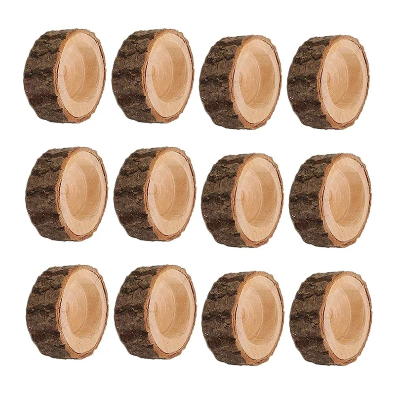 

New 12Pcs Wooden Candle Holder,Votive Tealight Holder for Wedding Party for Table,Halloween Christmas Party Home Decor