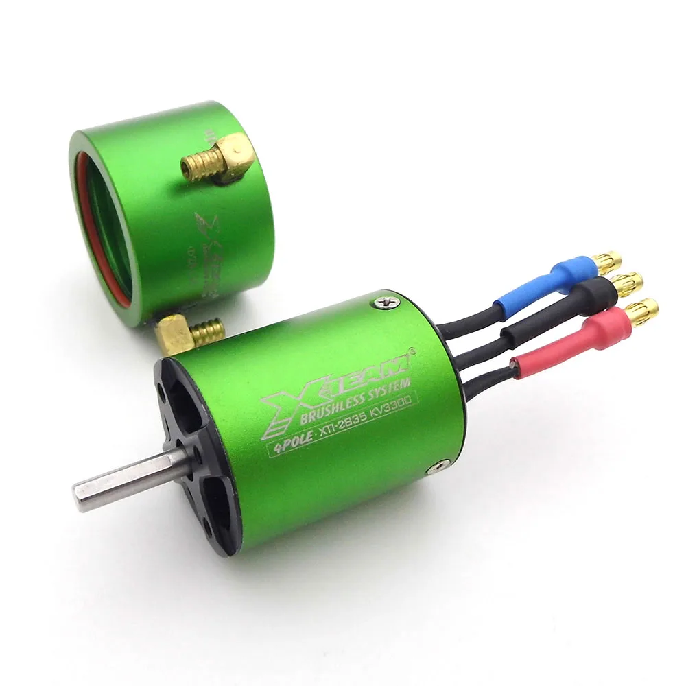 

3-4S 2835 KV3300 4-Poles Brushless Motor 4mm Shaft & Water Cooling Jacket Cooled Cover for RC Boat Jet Marine Yacht