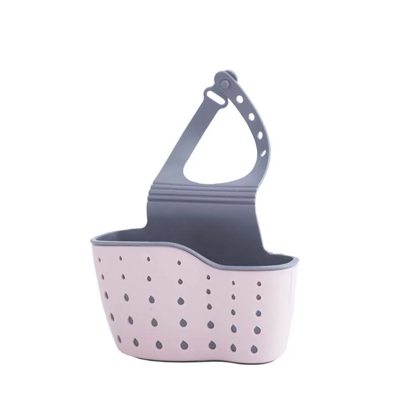 E-pink 13x22cm Juneiour висячая дренажная корзина Ванная комната для хранения полки для хранения инструментов держатель для губок на кухню хранения шкаф-органайзер для кухни, Прямая поставка - Цвет: E-pink 13x22cm