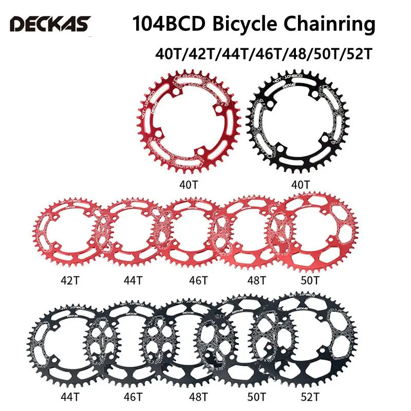 

DECKAS Bicycle Chainwheel 104BCD 40T 42T 44T 46T 48T 50T 52T MTB Downhill Bike Round Chainring for M370 M410 M610 M670 M780