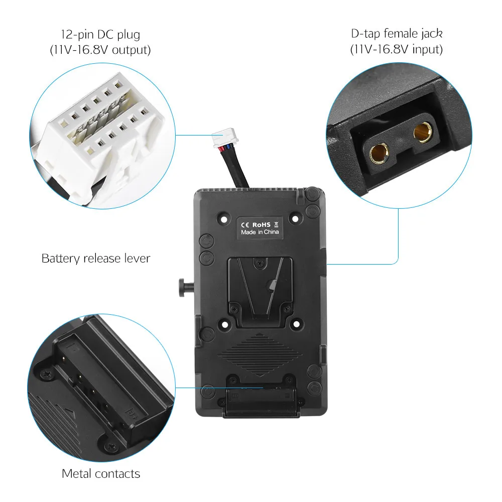 Адаптер Andoer BMD URSA V-Mount V-Lock для аккумуляторной пластины блок питания 11-16 8 в
