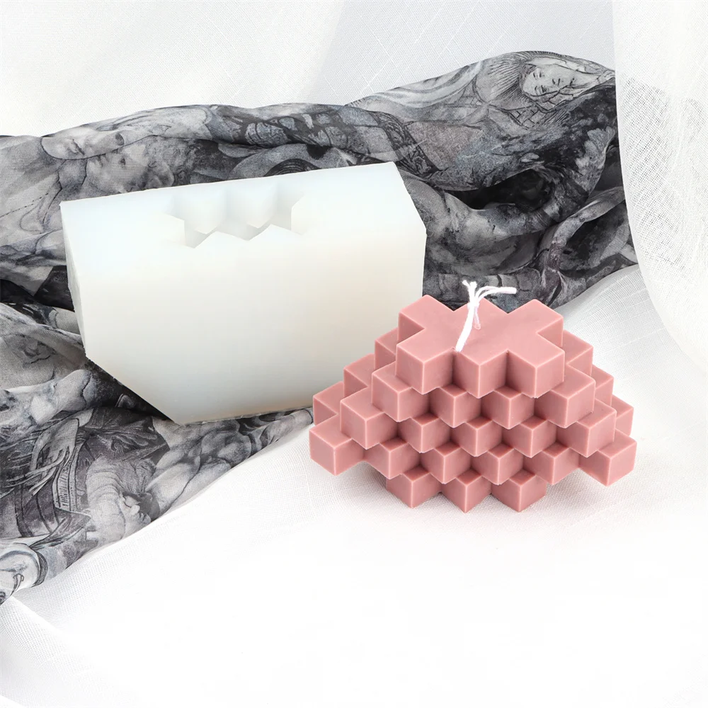 3D силиконовая форма для лестницы плоского моста свечи платформа с шестигранной