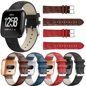 Leather Watchband Strap For Fitbit Versa Smart Watch Band