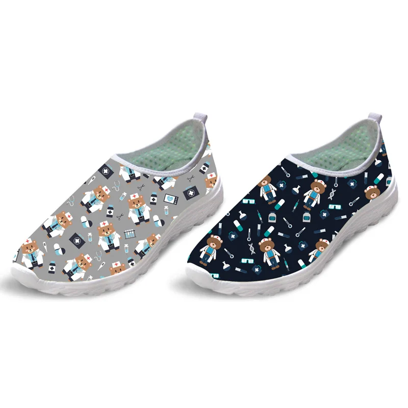 

Nurse Doctor Print Women Sneakers Slip On Light Mesh Cosplay Shoes Cartoons Suitable Zapatos Training Sports Shoe