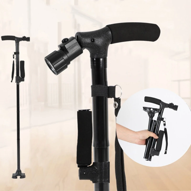 

Новые светодиодный аварийные костыли с вращающейся основой, регулировка местности, вращающееся складное, противоскользящее светильник ко...