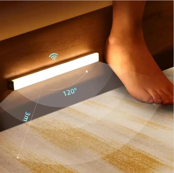 

6/10 LED Night Lamp Induction Under Cabinet Light Motion Sensor Closet Battery Powered Magnetic Strip Light For Kitchen Wardrobe