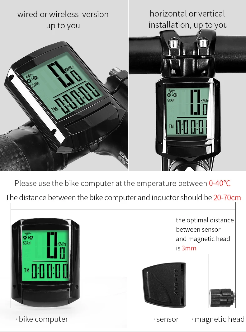 INBIKE, 2,8 дюймов, велосипедный беспроводной компьютер, непромокаемый, многофункциональный, для езды на велосипеде, одометр, велосипедный спидометр, секундомер, подсветка