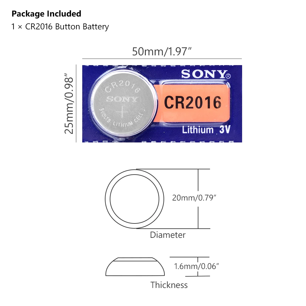 1 шт. для SONY cr2016 литиевая батарея 3 В литий ионная Кнопка часы батареи монет cr 2016