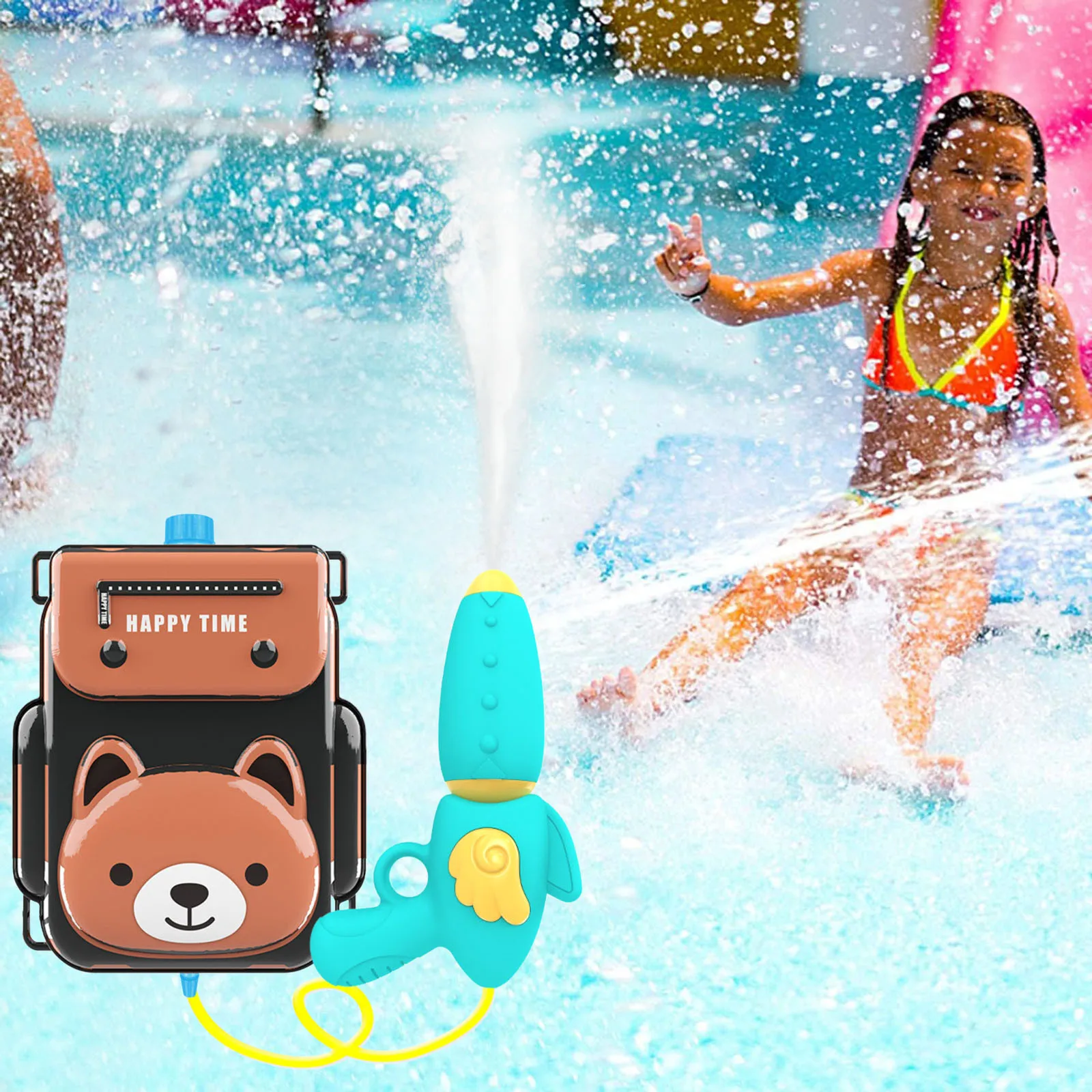 

Children's Backpack Water Bomb Toy Pull-out Beach Play Water Bomb Bubble Machine Wedding Supplies Birthday Gift Bubble Maker