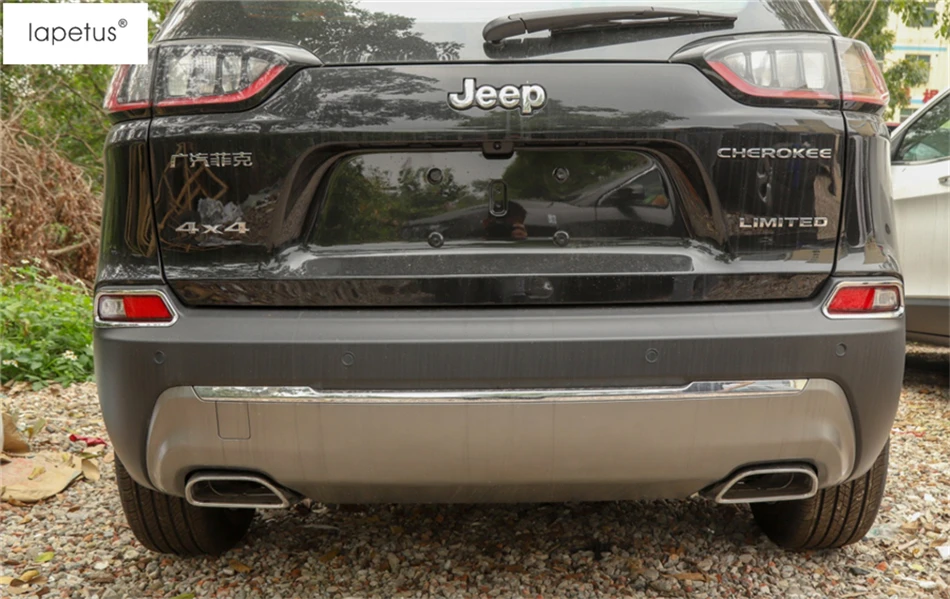 Lapetus аксессуары для Jeep Cherokee ABS автомобильное заднее крыло Противотуманные фары лампы фары для входа в свет рамка литья крышка комплект отделка ярко-красный вид