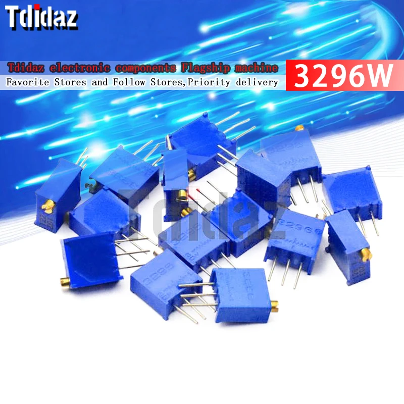 

10 шт., потенциометр для триммера, 3296 Вт, 3296, 50, 100, 200, 500 Ом, 1K, 2K, 5K, 10K, 20K, 50K, 100K, 200K, 500K, 1M Ом, 103, 100R, 200R, 500R