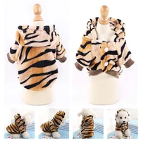 fashion tiger texture funny dog hoodie pet clothes for small dogs coat puppy jacket winter warm fleece clothing french bulldog